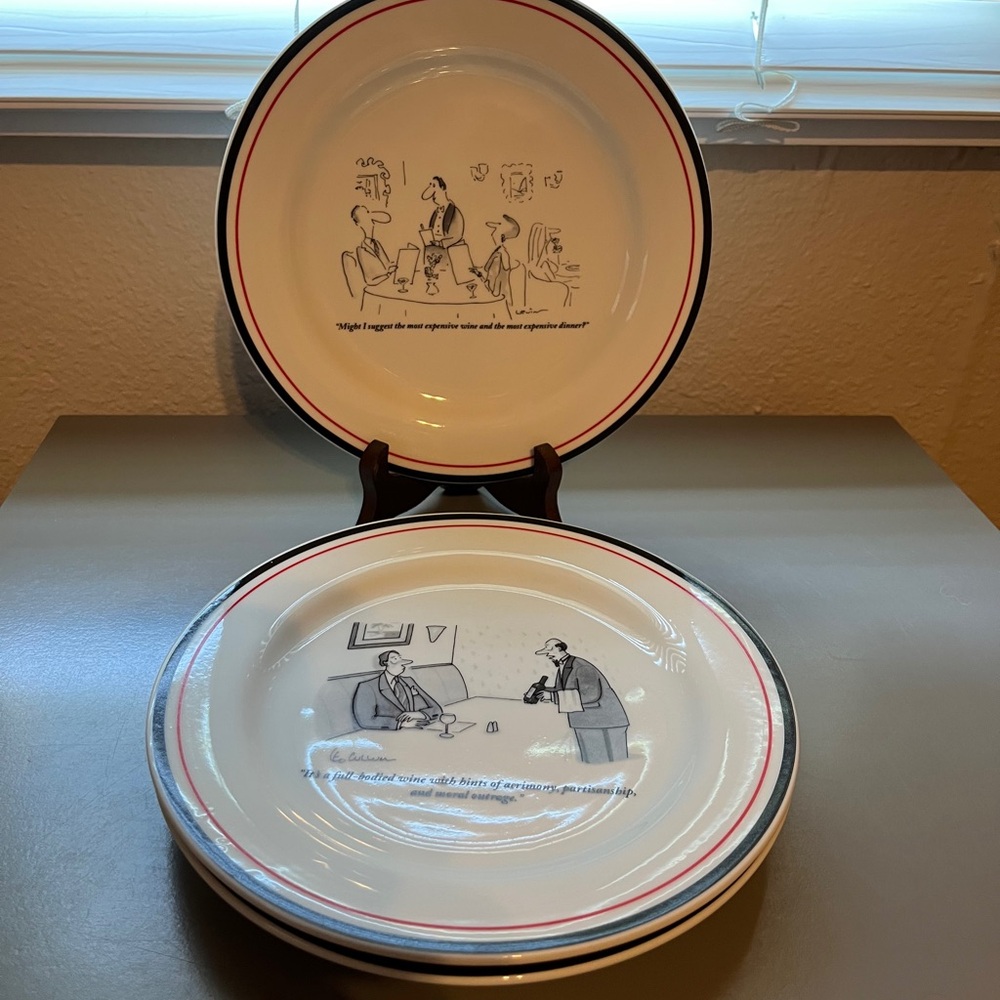 The Vintage New Yorker Cartoon Cheese Plates Set of 3